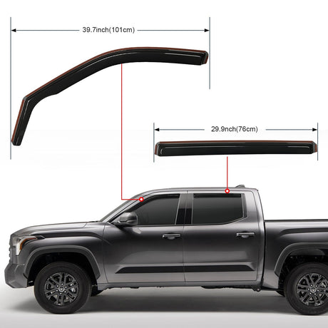 Nilight 4pcs Rain Guards For Toyota Tundra 2022 2023 2024 2025 Crew Max
