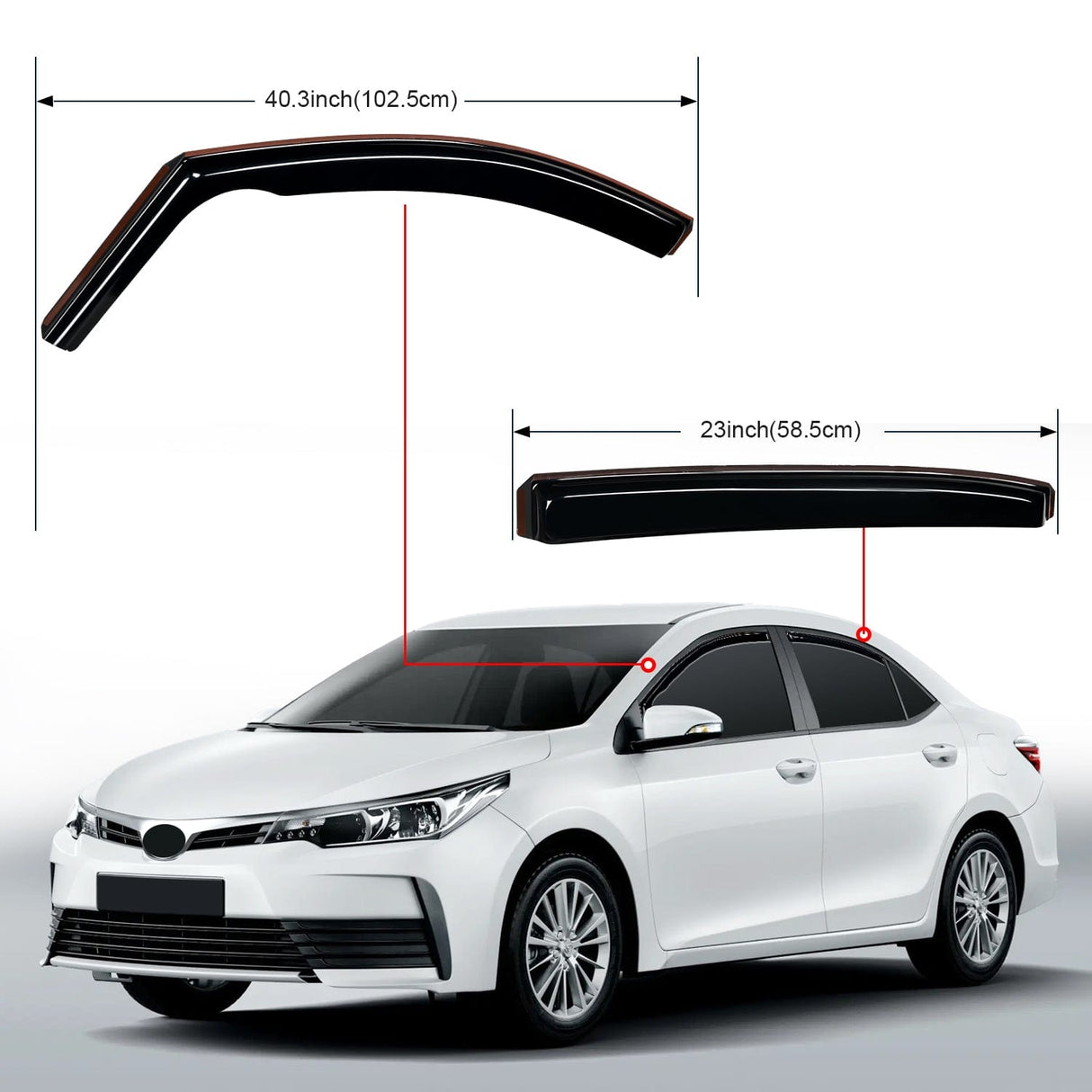 Nilight in Channel Rain Guards for Toyota Corolla 2020 2021 2022 2023 2024 2025 Sedan Original Window Deflectors, Vent Window Visors-4PCS