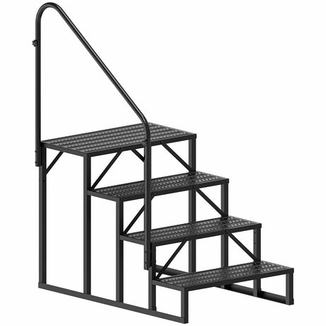 4 Steps RV Stairs with Handrail Nilight
