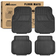 Floor Mat 4Pcs Rubber Cargo Mats Universal Trim to fit Most Vehicles