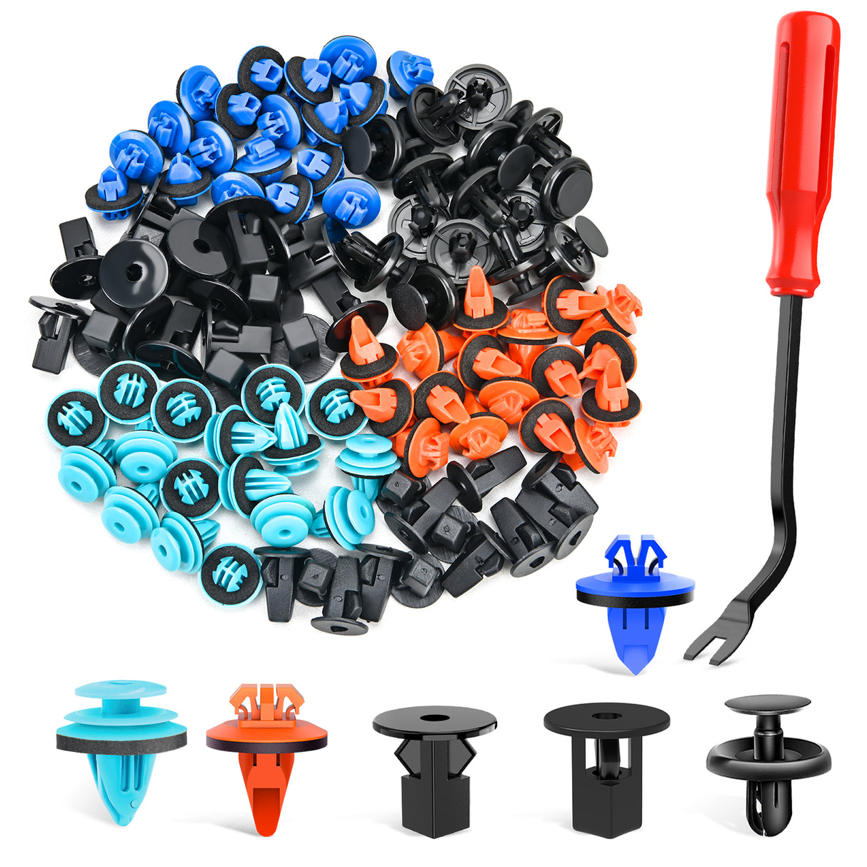 Nilight 181PCS Car Bumper Retainer Clips with Fastener Remover for Lexus Toyota 4Runner Tacoma RAV4 Scion 75495-35010 75397-35010 90189-06065 90189-06013 90189-06028 90467-07201，2 Years Warranty