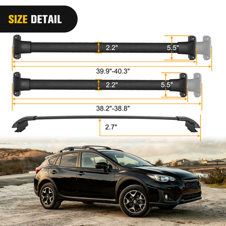 Nilight Roof Rack Cross Bars Fit for Subaru Forester 2014 2015 16 17 18 19 20 21 22 2023 Aluminum Heavy Duty Rails Crossbars with Rubber Pad for Rooftop Cargo Carrier Kayak(Only Fit Raised Side Rails)