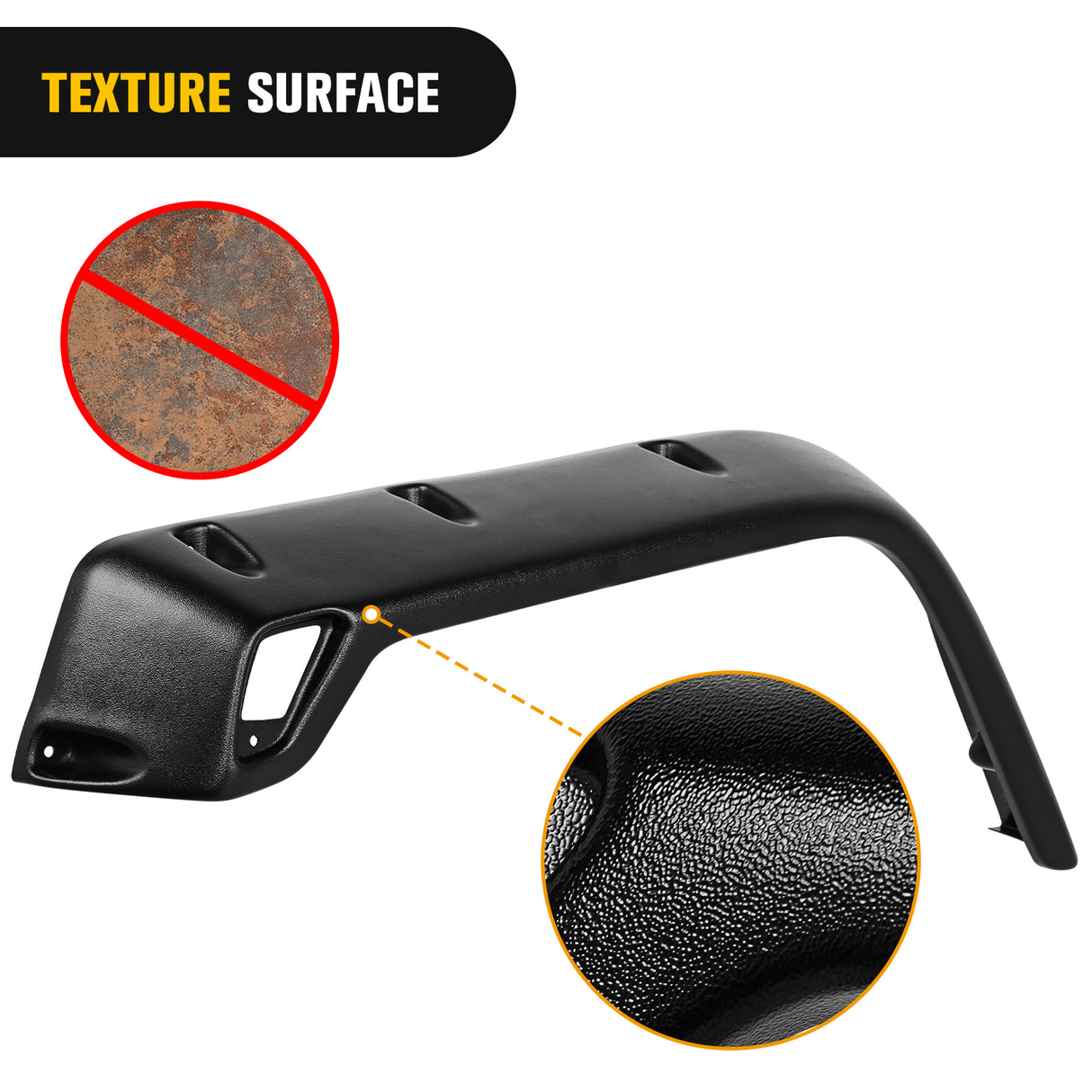 Nilight Fender Flares Kit Fit for Jeep Wrangler TJ 1997-2006 1998 1999 2000 2001 2002 2003 2004 2005 Front&Rear 6" Wide Wheel Fender Flares Cover Factory Style Automotive Fender Flare Set, 6Pcs