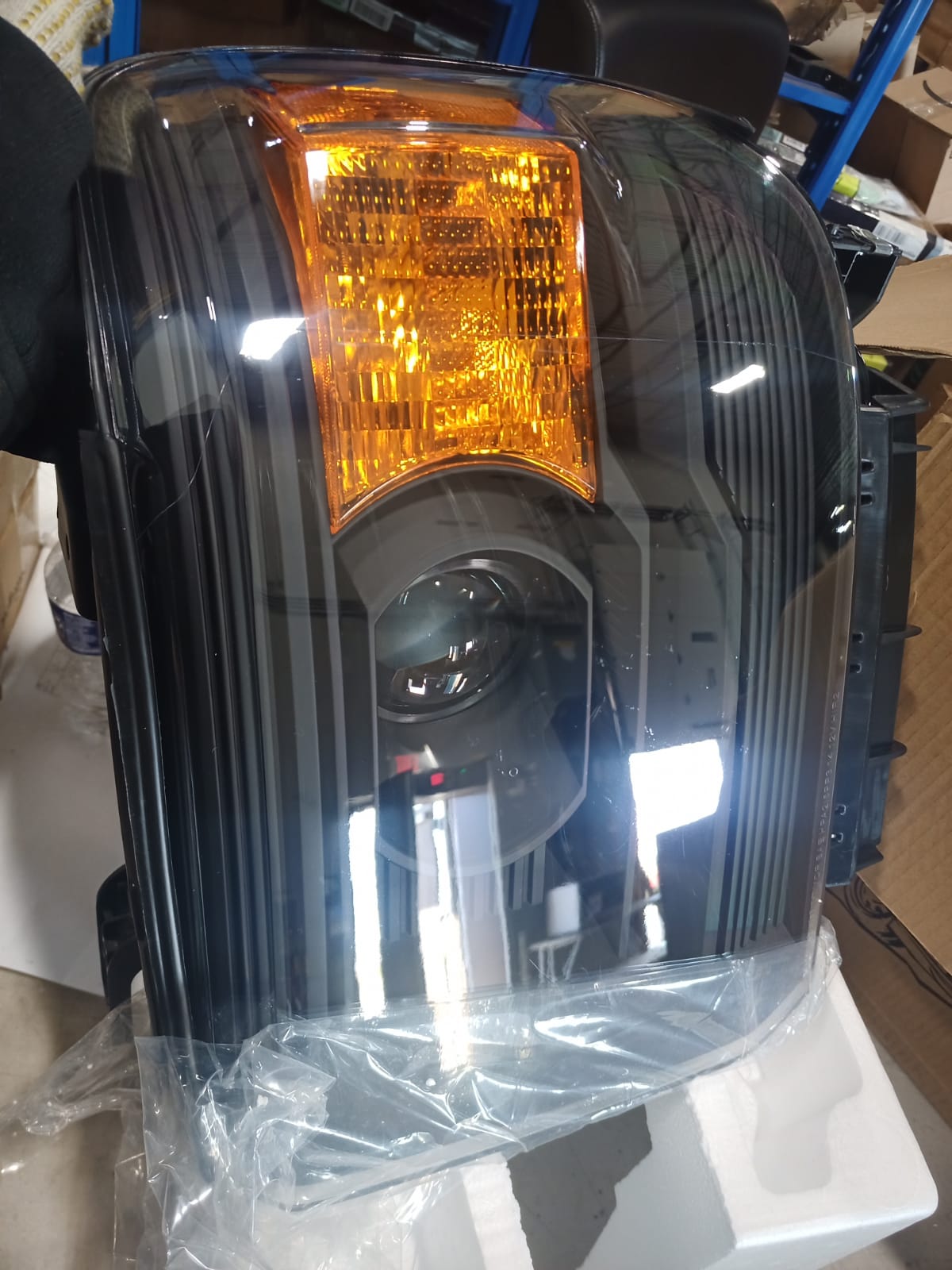 Headlight Assembly 2014 2015 2016 2017 2018 GMC Sierra 1500 2500HD 3500HD Base Headlight Assembly Black Housing Amber Reflector Clear Lens(Not Compatible w/ models w/ factory LED Day Time Running Lights) (Copy)