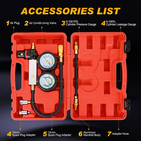 inflator 5 pcs Cylinder Leak Down Tester Kit
