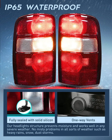 Nilight Taillight Assembly Compatible with 2000 2001 2002 2003 2004 2005 2006 Chevy Tahoe Suburban GMC Yukon Tail Light OE Style Rear Lamp Replacement Driver and Passenger Side