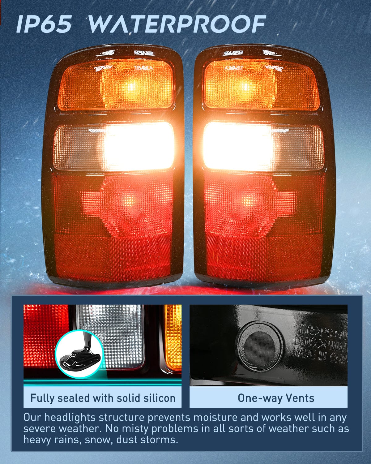 Nilight Taillight Assembly Compatible with 2000 2001 2002 2003 2004 2005 2006 Chevy Tahoe Suburban GMC Yukon Tail Light OE Style Rear Lamp Replacement Driver and Passenger Side