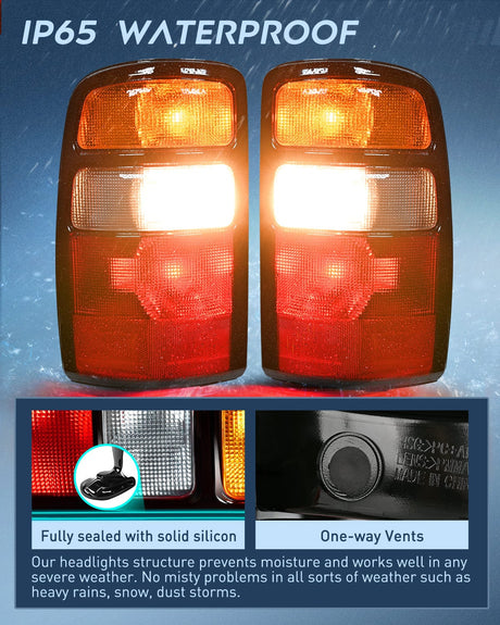 Nilight Taillight Assembly Compatible with 2000 2001 2002 2003 2004 2005 2006 Chevy Tahoe Suburban GMC Yukon Tail Light OE Style Rear Lamp Replacement Driver and Passenger Side