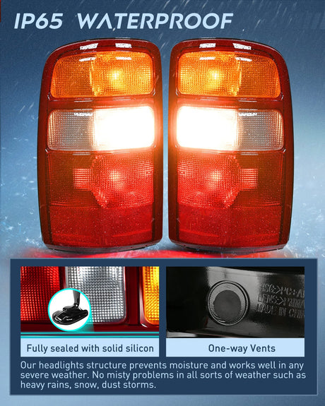 Nilight Taillight Assembly Compatible with 2000 2001 2002 2003 2004 2005 2006 Chevy Tahoe Suburban GMC Yukon Tail Light OE Style Rear Lamp Replacement Driver and Passenger Side