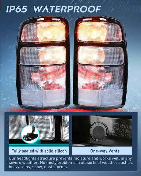 Nilight Taillight Assembly Compatible with 2000 2001 2002 2003 2004 2005 2006 Chevy Tahoe Suburban GMC Yukon Tail Light OE Style Rear Lamp Replacement Driver and Passenger Side