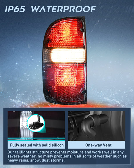 Nilight Taillight Assembly Compatible with 2001 2002 2003 2004 Toyota Tacoma Rear Lamp Replacement with Dark Red Housing Tail Lights Driver Side