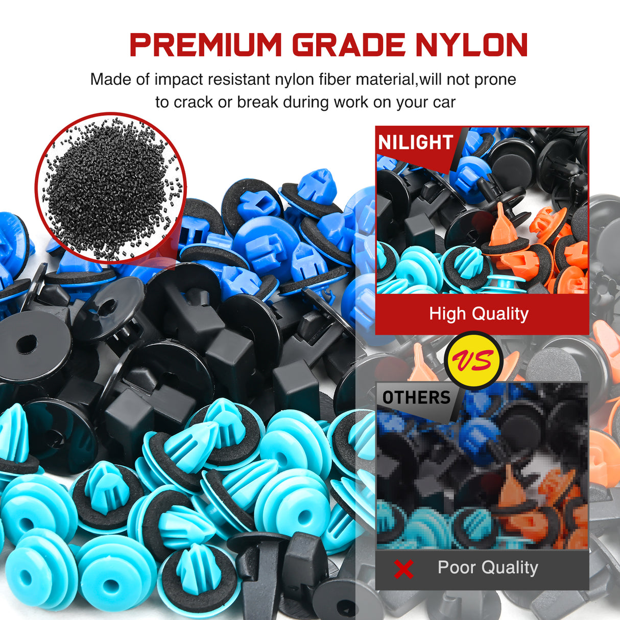 Nilight 181PCS Car Bumper Retainer Clips with Fastener Remover for Lexus Toyota 4Runner Tacoma RAV4 Scion 75495-35010 75397-35010 90189-06065 90189-06013 90189-06028 90467-07201，2 Years Warranty