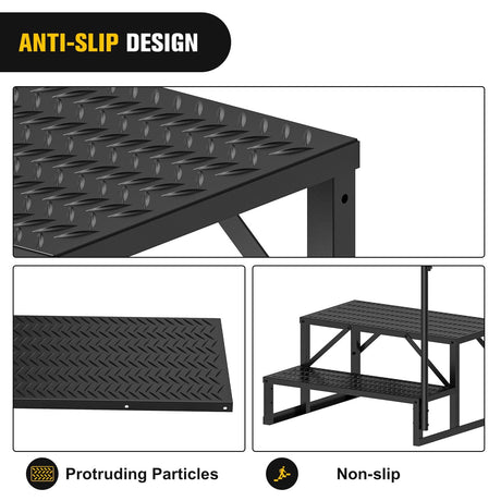 2 Steps RV Stairs with Handrail Nilight