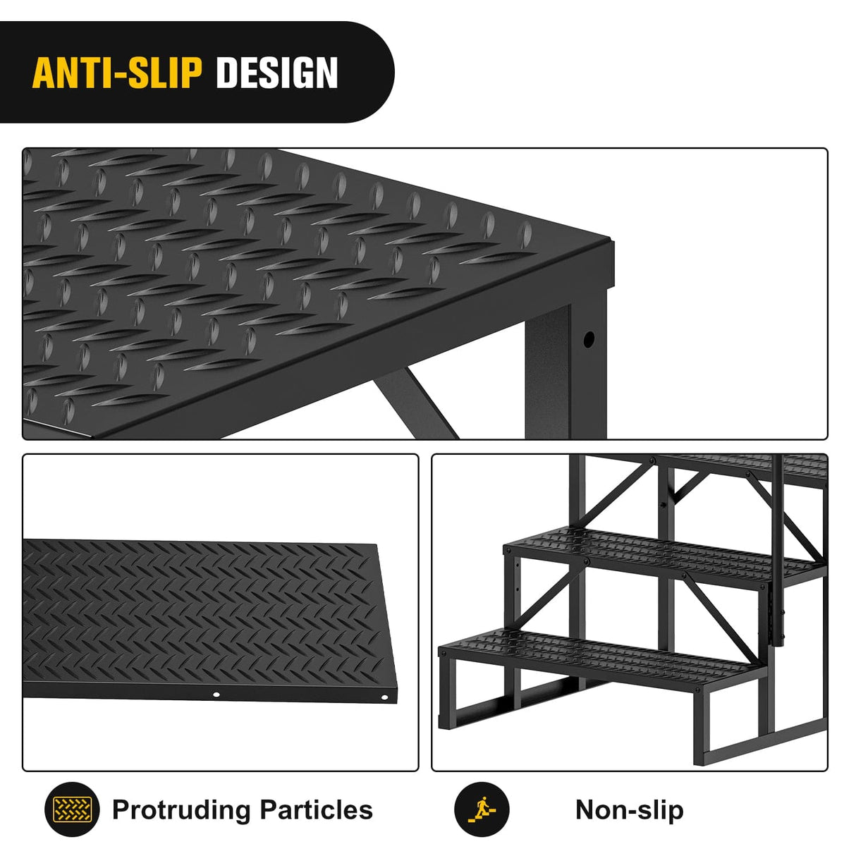 4 Steps RV Stairs with Handrail Nilight