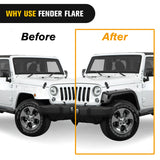 Fender Flares Kit Fit for Jeep Wrangler TJ 1997-2006 1998 1999 2000 2001 2002 2003 2004 2005 Front&Rear 6Inch Wide Wheel Fender Flares Cover Factory Style Automotive Fender Flare Set, 6Pcs