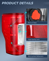 Nilight 2017 2018 2019 Ford F250 F350 Super Duty Rear Lamp Replacement Taillight Assembly OE Style Driver Side Red Lens