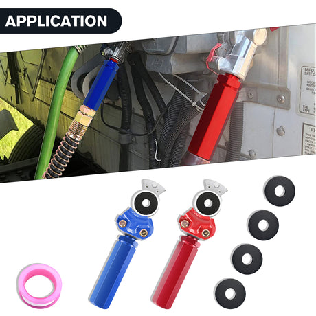 Nilight Glad Hands Grips Set with Seals Heavy Duty Gladhand Extension Handles Kit Emergency & Service Brake Air Hose Coupling Connectors for Semi Truck Trailer Brake System 1 Pair