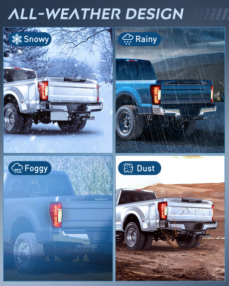 Nilight 2017 2018 2019 Ford F250 F350 Super Duty Rear Lamp Replacement Taillight Assembly OE Style Driver Side Red Lens