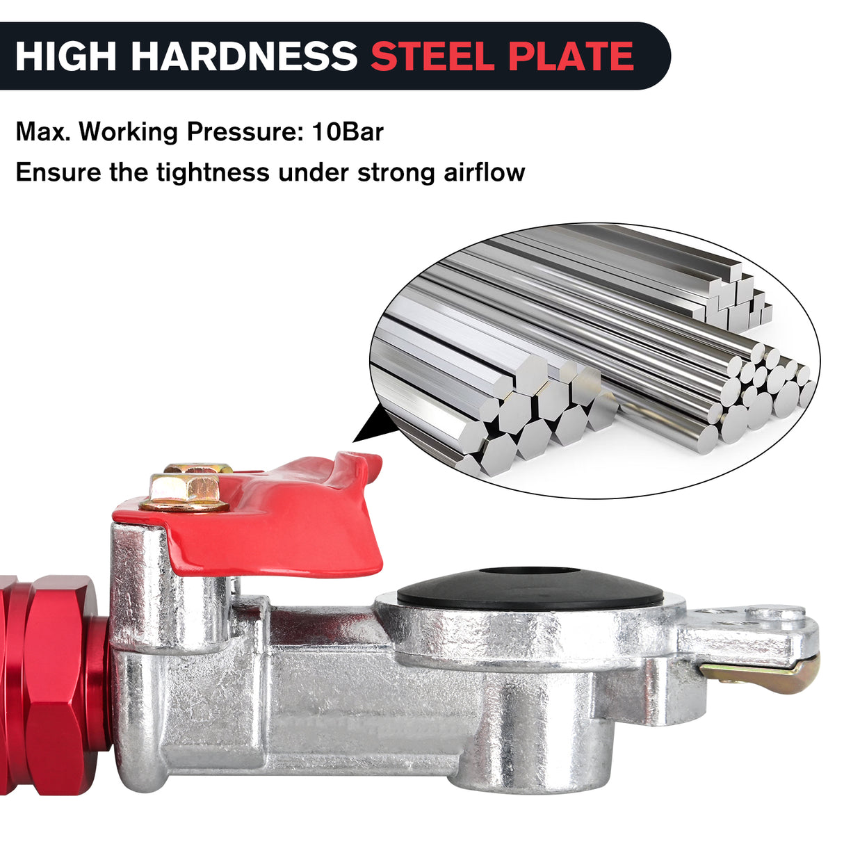 Nilight Glad Hands Grips Set with Seals Heavy Duty Gladhand Extension Handles Kit Emergency & Service Brake Air Hose Coupling Connectors for Semi Truck Trailer Brake System 1 Pair