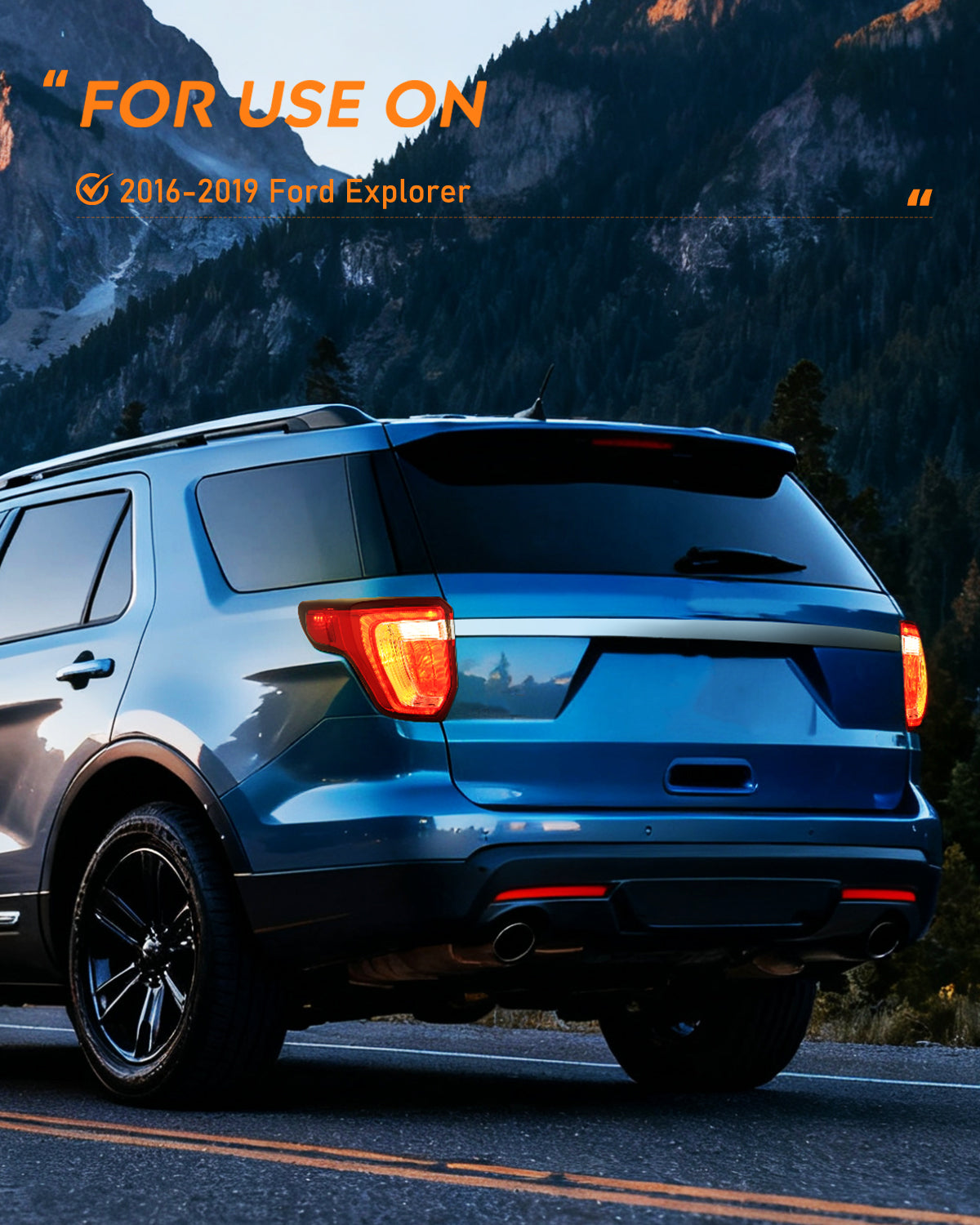 Taillight Assembly Compatible with 2016 2017 2018 2019 Ford Explorer Rear Lamp Replacement OE Style LED and halogen bulbs Driver Side Passenger