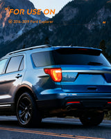 Taillight Assembly Compatible with 2016 2017 2018 2019 Ford Explorer Rear Lamp Replacement OE Style LED and halogen bulbs Driver Side