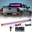 Nilight 144LED Traffic Advisor Strobe Light Bar with Controller Red Blue Emergency Warning Lights Hazard Interior Front/Rear Windshield Flashing for Cars Plow Trucks Construction Vehicles