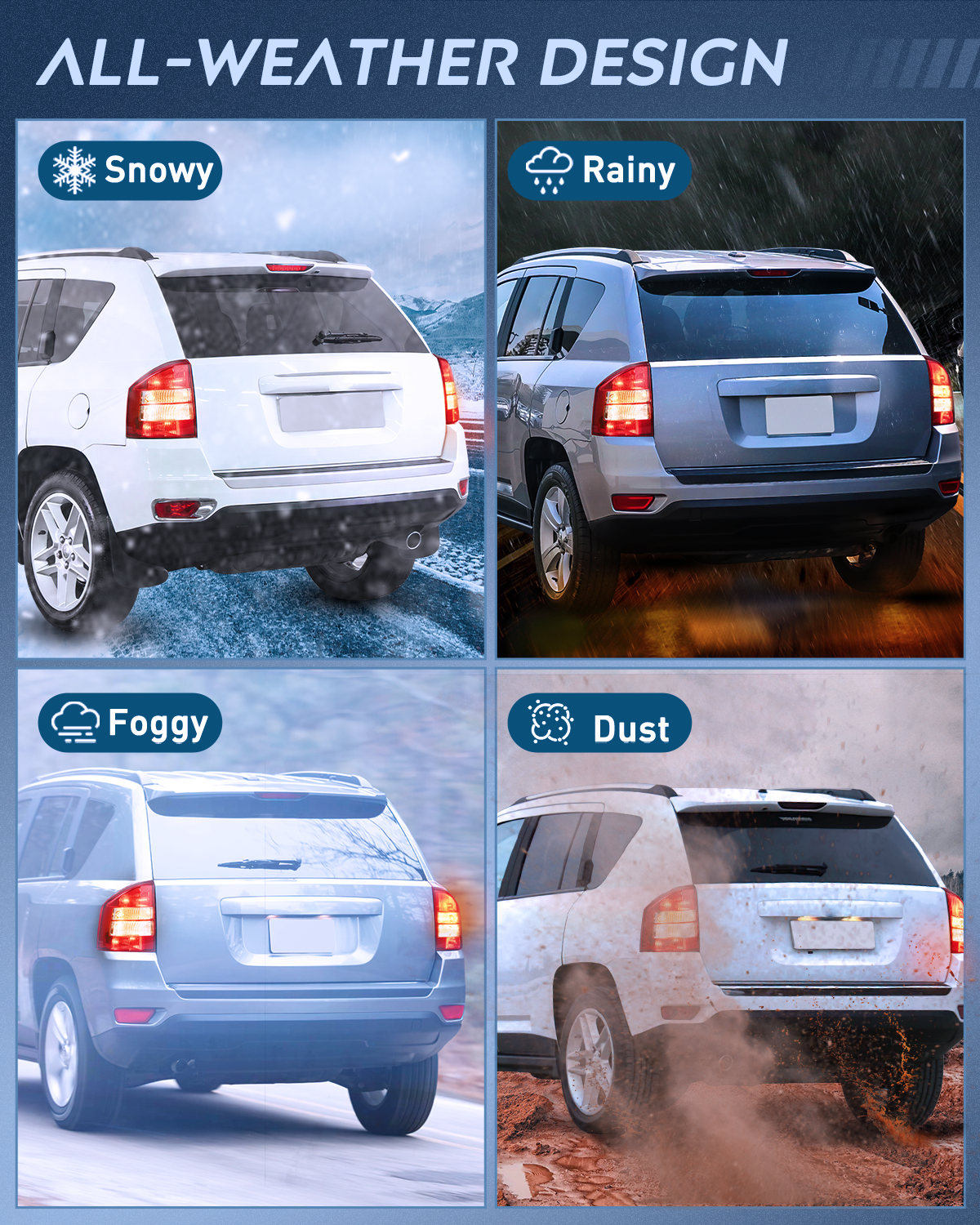 Nilight Taillight Assembly Compatible with 2007 2008 2009 2010 Jeep Compass Tail Light OE Style Rear Lamp Replacement Driver Side