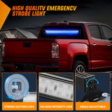 Nilight 144LED Traffic Advisor Strobe Light Bar with Controller Blue Emergency Warning Lights Hazard Interior Front/Rear Windshield Flashing for Cars Plow Trucks Construction Vehicles