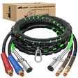 Wiring Harness Kit 12FT 3-in-1 ABS Electrical Cord Cable & Rubber Air Power Line Hose Kit