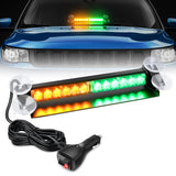 Nilight 12LED Traffic Advisor Strobe Light Bar Amber Green Emergency Warning Hazard Safety Dash Front/Rear Windshield Flashing Lights for Cars Trucks Police Firefighter Plow Construction Vehicles