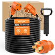 Nilight 50FT 30 Amp RV Extension Cord with Adapter 50Amp to 30Amp 125V Heavy Duty 10/3 Gauge Pure Copper STW Wire UL ETL Listed 3 Prong TT-30P TT-30R Weatherproof Suit for Generators Campers