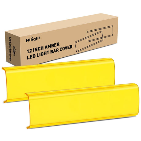 Nilight 2Pcs 12 inch Amber Light Bar Cover