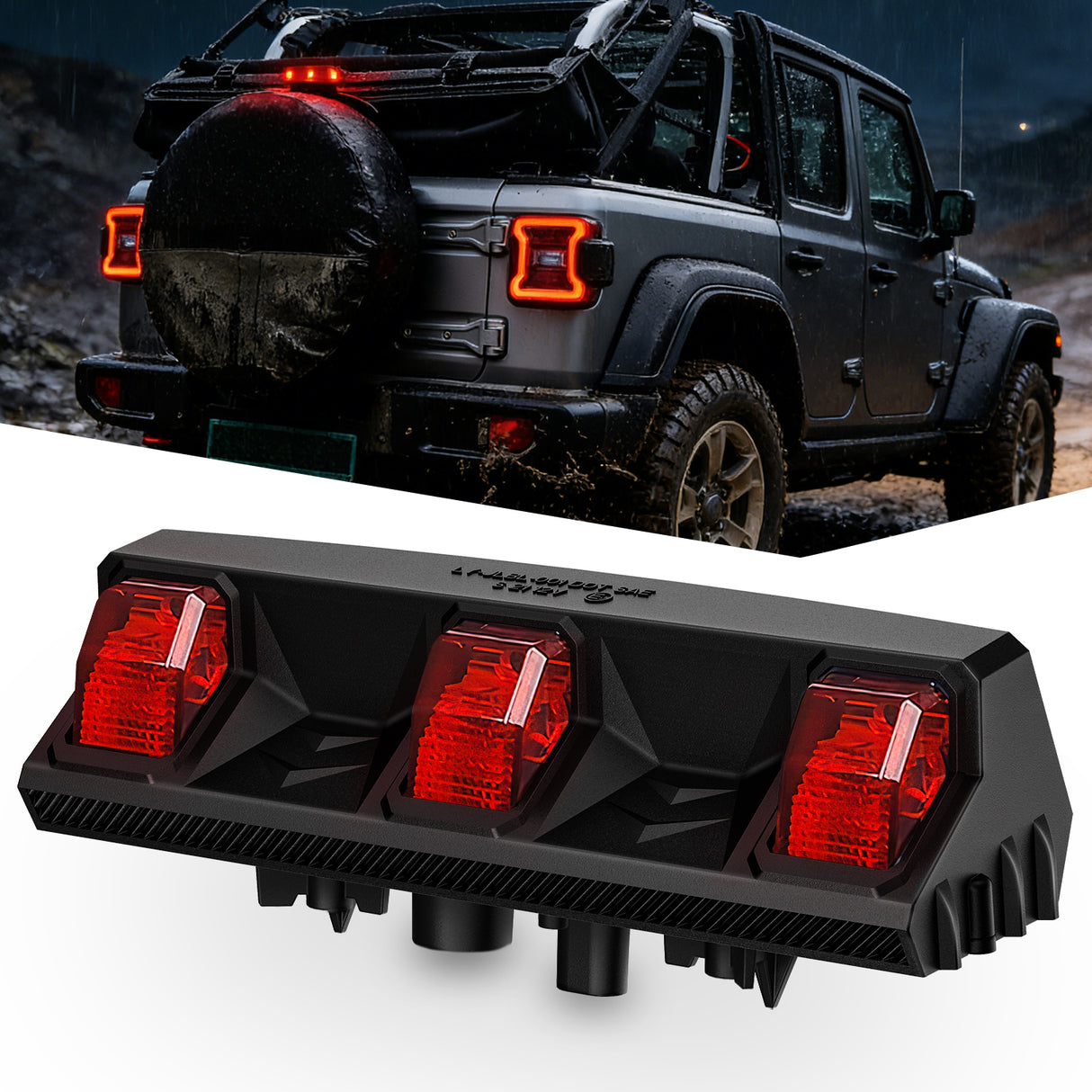 Third Brake Light 2018 2019 2020 2021 2022 2023 Jeep Wrangler JL JLU Third Brake Light Upgrade