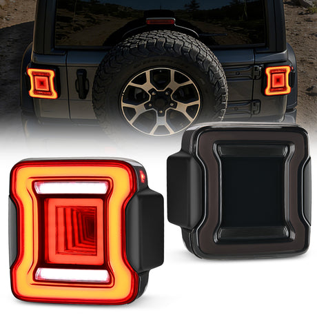 Tail Brake Turn Reverse Lights 2018-2023 Jeep Wrangler JL Red White Tail Lights