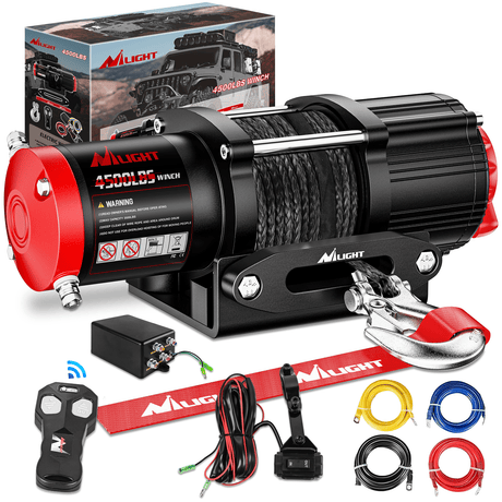 winch hook 4500 lb ATV/UTV Electric Winch Kit With Synthetic Winch Rope