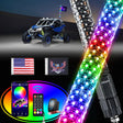 Nilight 1Pcs 3FT Spiral Antenna Bluetooth Remote App Control Led Fat Whip Light