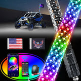 Nilight 1Pcs 3FT Spiral Antenna Bluetooth Remote App Control Led Fat Whip Light