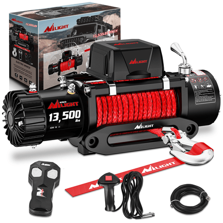 winch hook 13500 lb ATV/UTV Electric Winch Kit With Synthetic Winch Rope