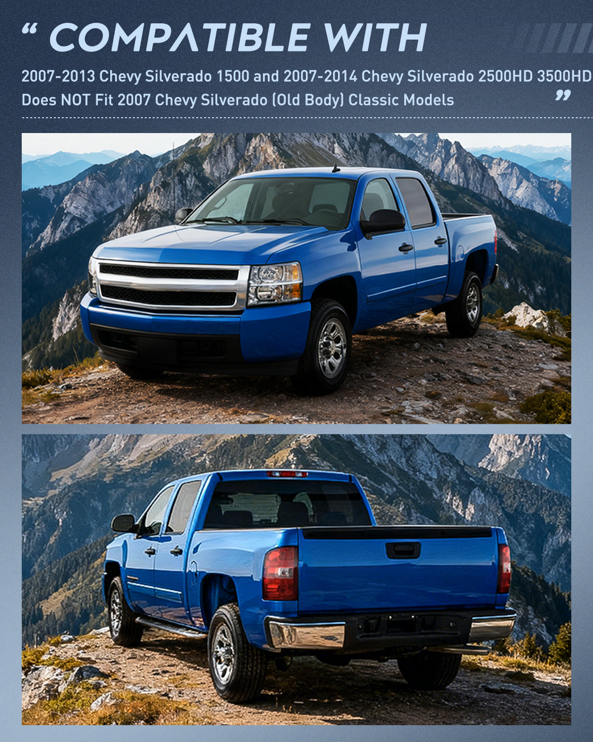 Headlight and Taillight Assembly Compatible with 2007 2008 2009 2010 2011 2012 2013 Silverado 1500 2007-2014 Silverado 2500HD 3500HD Black Housing Amber Reflector with Red Housing Tail Light