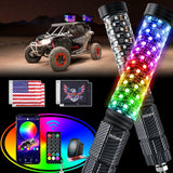 Nilight 2Pcs 1FT Spiral Antenna Bluetooth Remote App Control Led Fat Whip Light