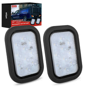 2 Pcs 5 X 3 Inch 10 Led White Rectangular Trailer Tail Light