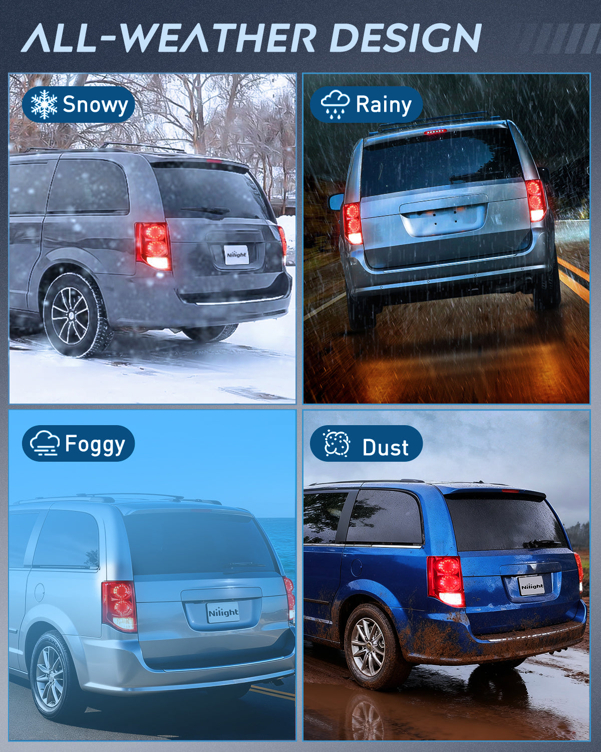 2011 2012 2013 2014 2015 2016 2017 2018 2019 2020 Dodge Grand Caravan Tail light Assembly Rear Lamp Replacement OE Style Driver Side