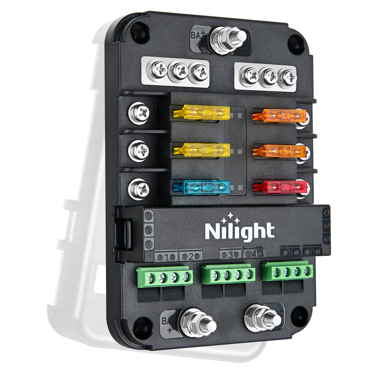 6 Way Fuse Relay Block with Acc Control Negative Bus 12V Blade Holder ...