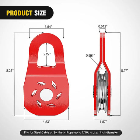 10 Ton Heavy Duty Winch Snatch Block Nilight