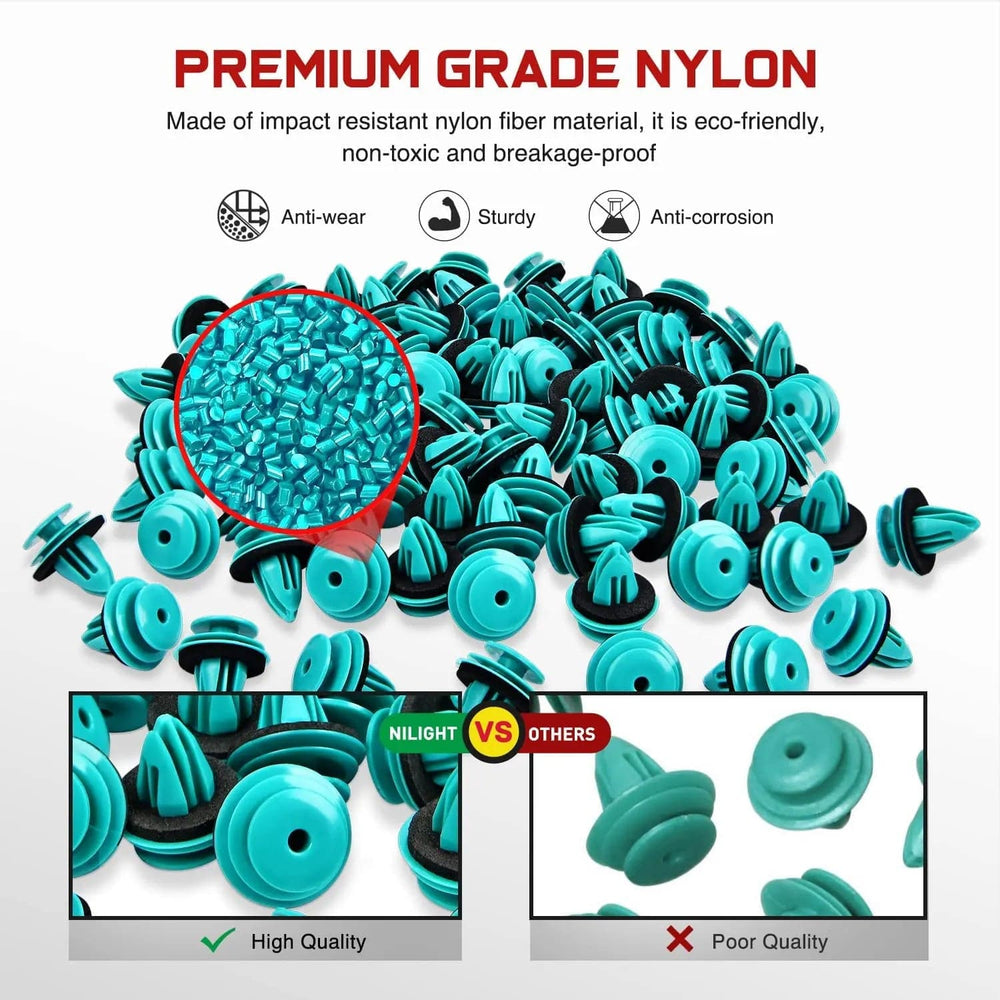 retainer clips 100 Pcs Head 18.4mm Hole 9mm Trim Door Panel Retainer Clips, Car Push Fastener Clips for Corolla Camry Sequoia Tundra Tacoma, Replace 90467-10188, 90467-A0005