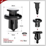 100 Pcs Hole 7mm 8mm 10mm Car Retainer Clips Nylon Push Expansion Screws Replacement Kit, Bumper Fastener Rivet Clips for Honda, Acura, GM, Ford, Chrysler Nilight
