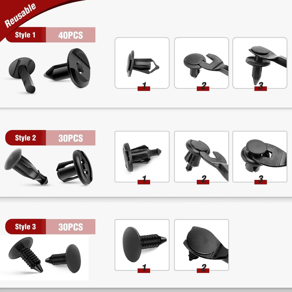 retainer clips 100 Pcs Hole 7mm 8mm 10mm Car Retainer Clips Nylon Push Expansion Screws Replacement Kit, Bumper Fastener Rivet Clips for Honda, Acura, GM, Ford, Chrysler