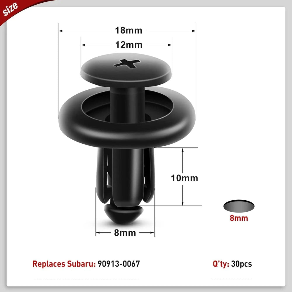 retainer clips 100 Pcs Hole 7mm 8mm 10mm Car Retainer Clips Nylon Push Type Bumper Fastener Rivet Clips for Subaru 90914-0007, 90913-0067, 90914-0051