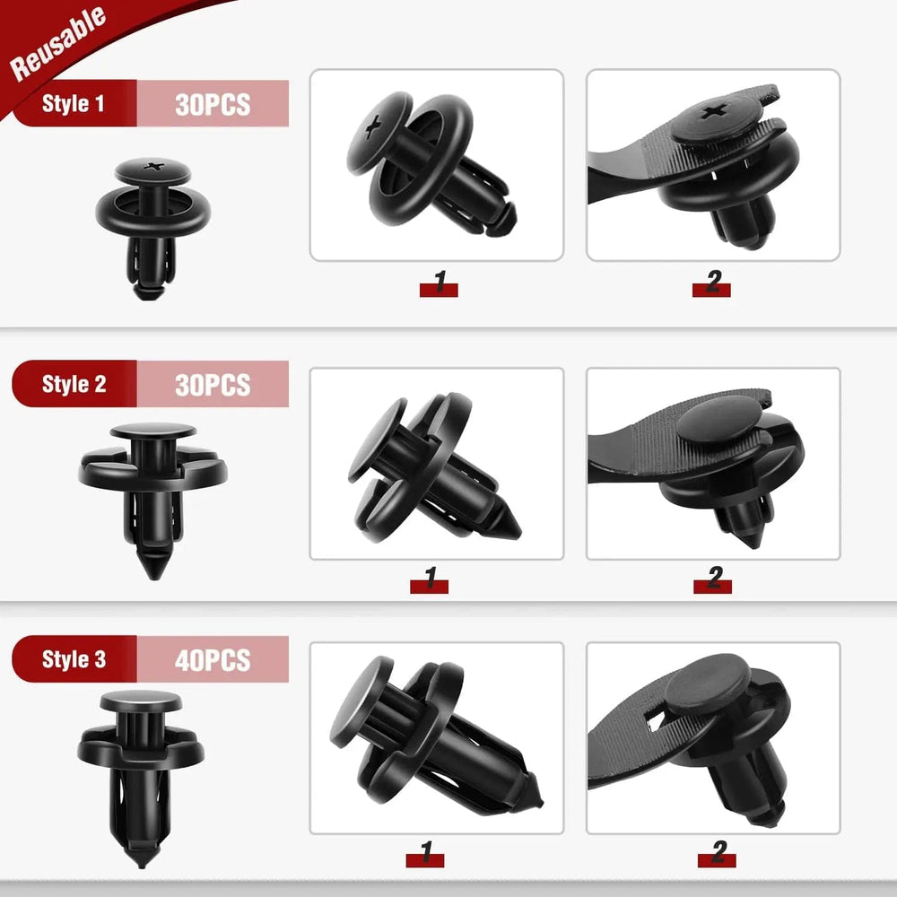 retainer clips 100 Pcs Hole 7mm 8mm 10mm Car Retainer Clips Nylon Push Type Bumper Fastener Rivet Clips for Subaru 90914-0007, 90913-0067, 90914-0051