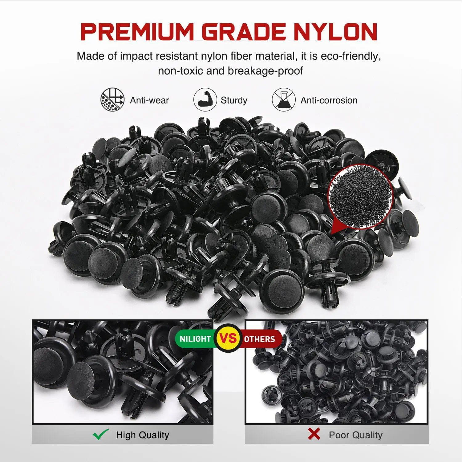 retainer clips 100 Pcs Hole 7mm Engine Under Cover Push-Type Retainer Replaces Lexus & Toyota 90467-07201 Quality Nylon Push Rivets